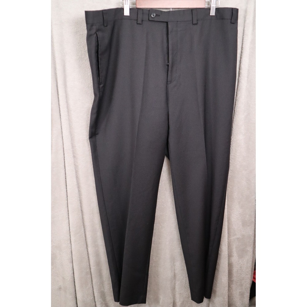 Calvin Klein Mens Charcoal Gray Pinstripe Wool Blend Dress Pants 42x30 CA-01129